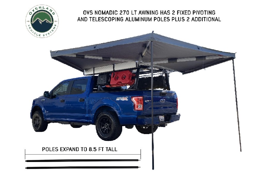 Overland Vehicle Systems Nomadic LT 270 Awning/Wall 1,2 and Mounting Brackets - Driverside