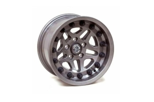 Hutchinson Rock Monster Beadlock Wheel 17x8.5 5x4.5 0.26mm Offset Argent - TJ