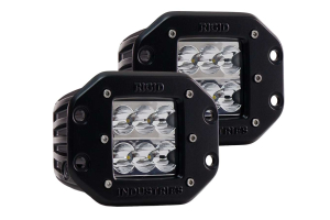 Rigid Industries Dually D2 Flush Mount Lights Wide Amber, Pair
