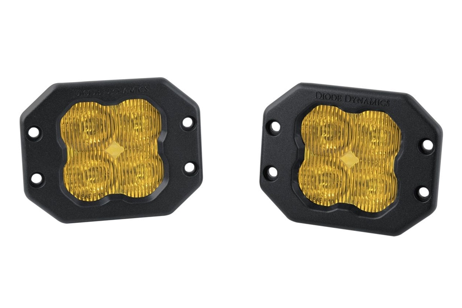 Diode Dynamics SS3 Sport Flush Mount LED Pods, ABL Yellow - SAE Fog