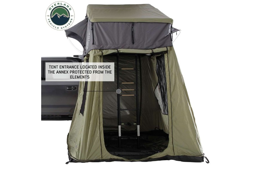 Overland Vehicle Systems Nomadic 3 Roof Top Tent Annex, Green Base With Black Floor & Travel Cover