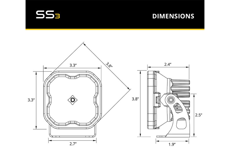 Diode Dynamics SS3 Sport Infrared LED Pods Pair, 940nm