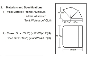 Raptor Series Voyager Roof Top Camping Tent w/ Ladder