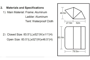 Raptor Series Voyager Roof Top Camping Tent w/ Ladder