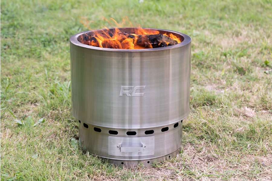 Rough Country Stainless-Steel Smokeless Fire Pit w/ Carry Bag