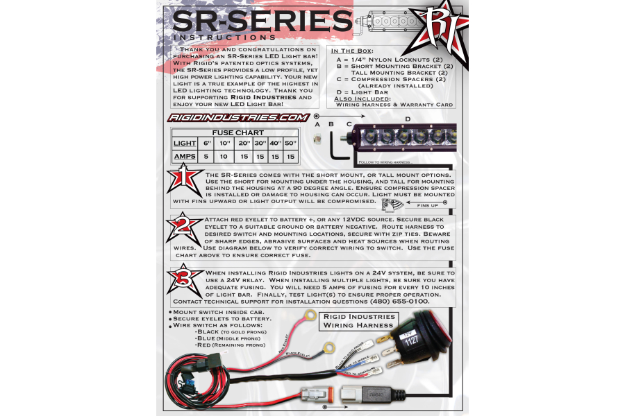 Rigid Industries Sr Series 6in Flood White