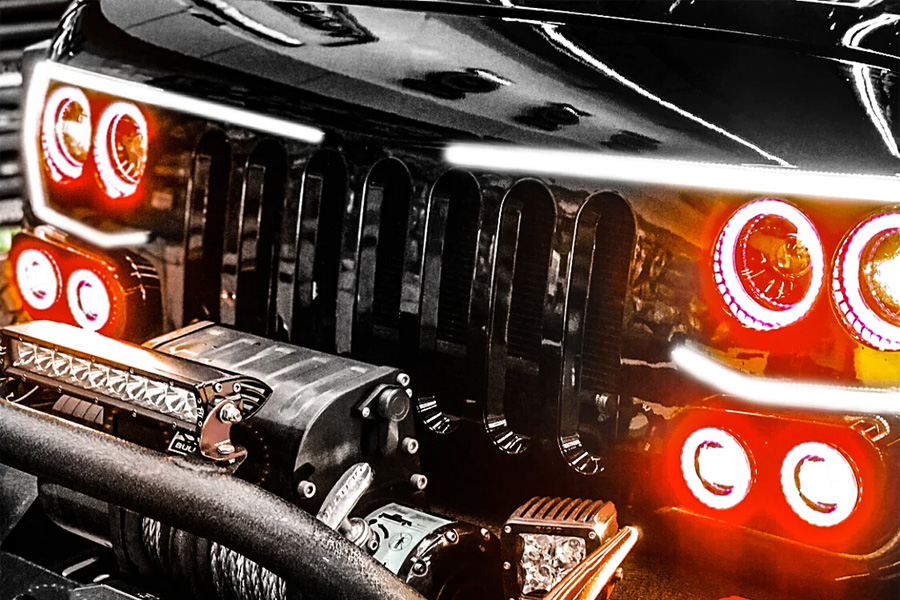 Oracle Lighting Vector Series Grill Surface Mount LED Halo Kit w/Simple Controller - JT/JL/JK