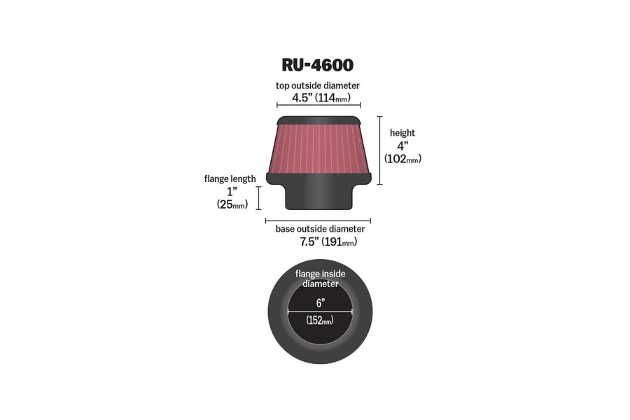 K&N Filters High-Flow Universal Clamp-On Air Filter