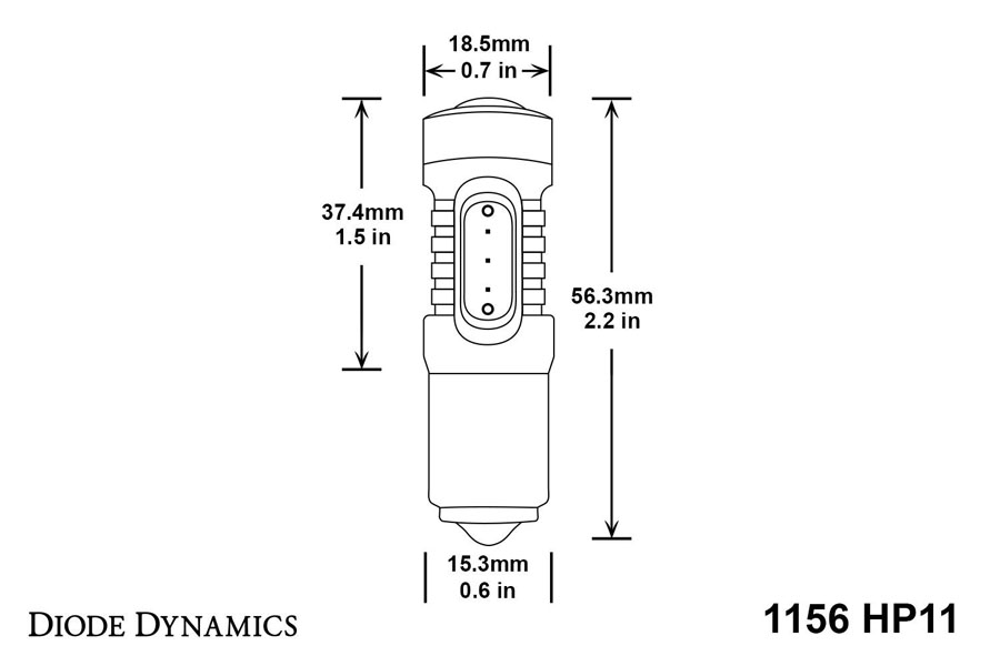 Diode Dynamics 1156 HP11 Backup LED Bulb - Cool White, Single 