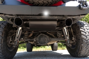 Rough Country Dual Outlet Performance Exhaust System - Black  - JK 3.6L and 3.8L Only