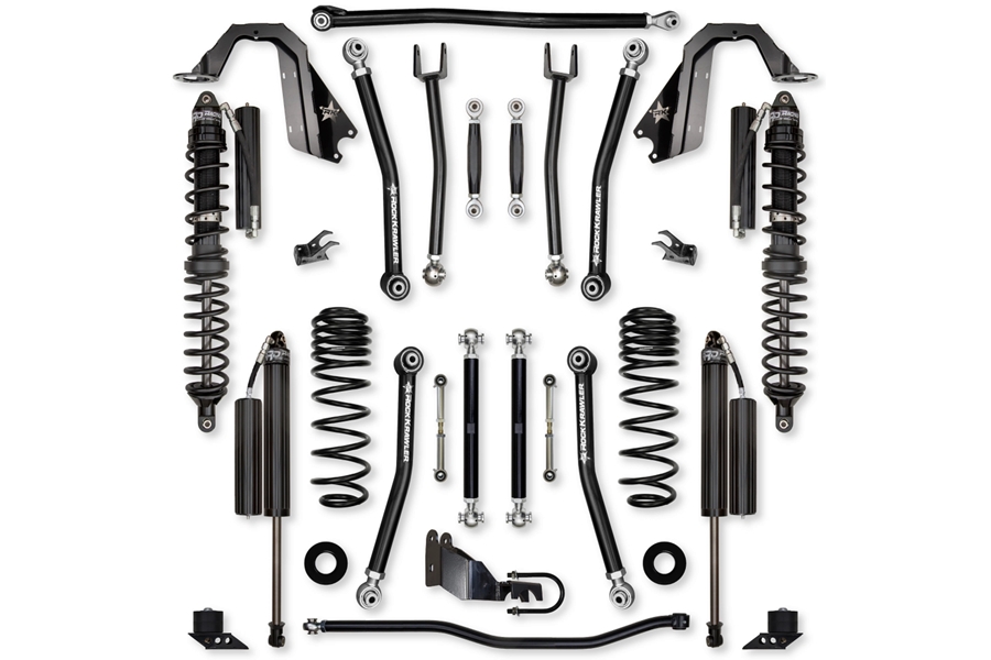 Rock Krawler 3.5in X-Factor Coilover 'No Limits' Mid Arm Lift Kit - Stage 1 ( Part Number: JL35NL-4CS)