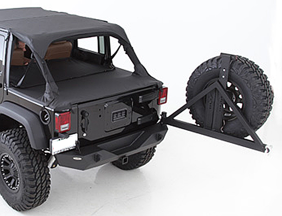 Smittybilt XRC Rear Bumper w/Tire Carrier and Hitch Black - JK