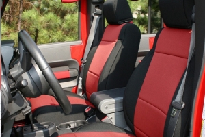 Rugged Ridge Seat Cover Kit Black/Red - JK 4dr 2011+