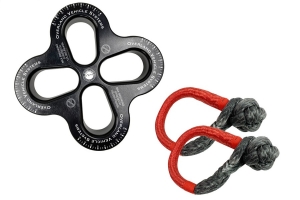 Overland Vehicle Systems R.D.L. 8in Recovery Distribution Link 45,000 lb. Black and 2-5/8  Soft Shackles