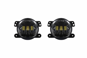 Quake LED 4in Tempest Series RGB Fog Lights, Black - Quad Lock/Interlock Compatible - JK/TJ