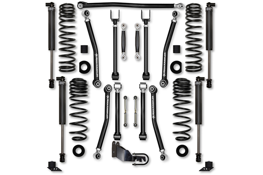 Rock Krawler 3.5in Adventure X No Limits Mid Arm Lift Kit - Stage 1 Shocks ( Part Number: JL35AXMNL-4XES1)