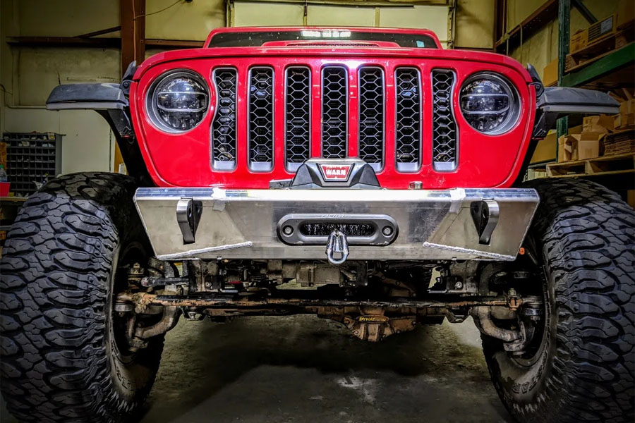 Next Venture Motorsports Featherweight Series Aluminum Front Stubby Bumper Only - Bare - JL/JT