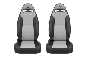 Corbeau Moab Black Vinyl/Grey Cloth Seat Pair