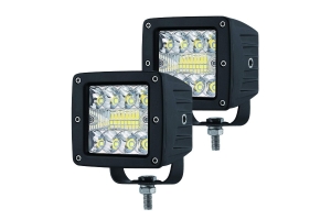 Race Sport Lighting Eco-Light LED High Power Cube Style Auxiliary Lights, Pair