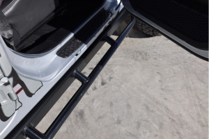 Rock Hard 4x4 Patriot Series Tube Slider Rocker Guards - Angled Down - JT