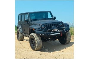 Road Armor Stealth Front Winch Bumper w/ Pre-Runner Guard - Texture Black  - JK 