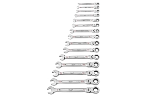 Milwaukee Tool 15pc SAE Flex Head Ratcheting Combination Wrench Kit