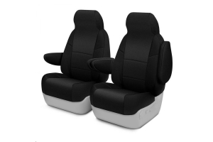 CoverKing Neosupreme Front Seat Covers - Solid Black, Side Airbag Compatible - JL 2dr w/Height Adj. Seat