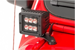 Rough Country 2in Black-Series LED Lower Windshield Kit w/ Amber DRL - JT/JL except Moab Models