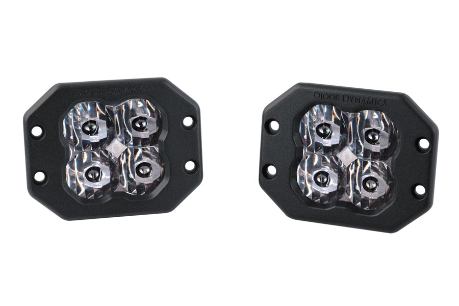 Diode Dynamics SS3 White Pro Flush Mount LED Pod Pair, SAE Driving - Amber