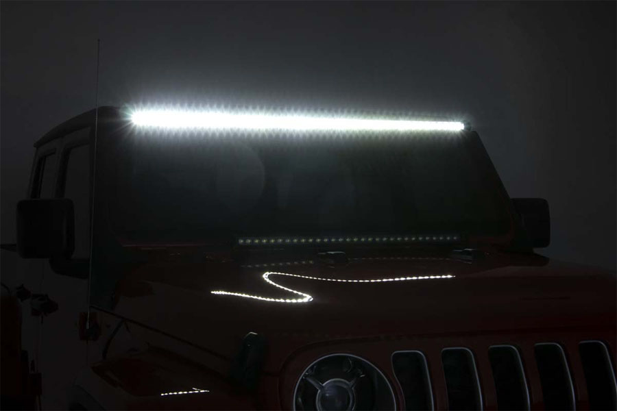 Rough Country LED Windshield Light Kit, Spectrum Series - Dual Row - JL/JT