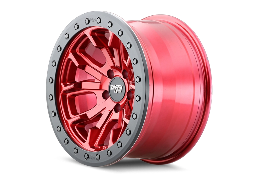 Dirty Life DT-1 9303 Series Beadlock Wheel, -38MM 17x9 5x5 - Candy Red - JT/JL/JK