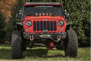 Rugged Ridge Arcus Front Bumper Set w/ Tray and Hooks  - JK