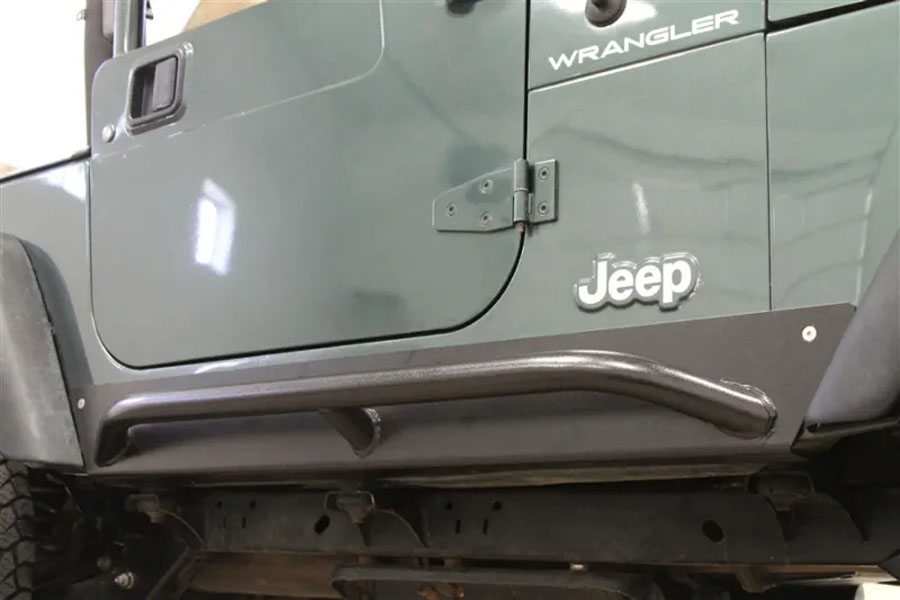 Rock Hard 4x4 Patriot Series Rocker Guards w/ Tube Sliders - Raw - TJ