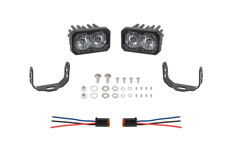 Diode Dynamics C2 2.0 White Pro LED Pod Pair, Flood - Amber