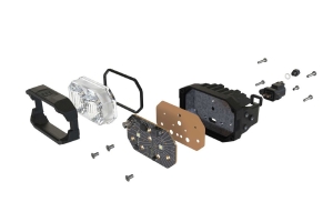 Morimoto 2Banger Off-Road LED Pods, HXB Wide Beam Optics, Yellow