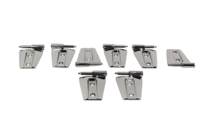 Kentrol 8-Pieces Door Hinge Set - Polished Silver  - JK 4Dr