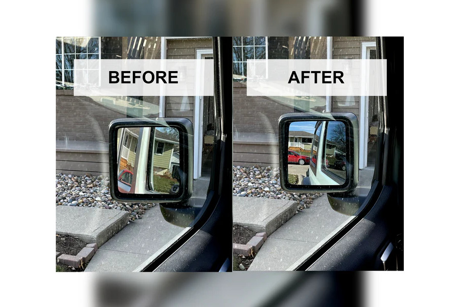 Outside Line Motoring Convex Mirrors w/ Defrosters and BSM (Chrome) - JL