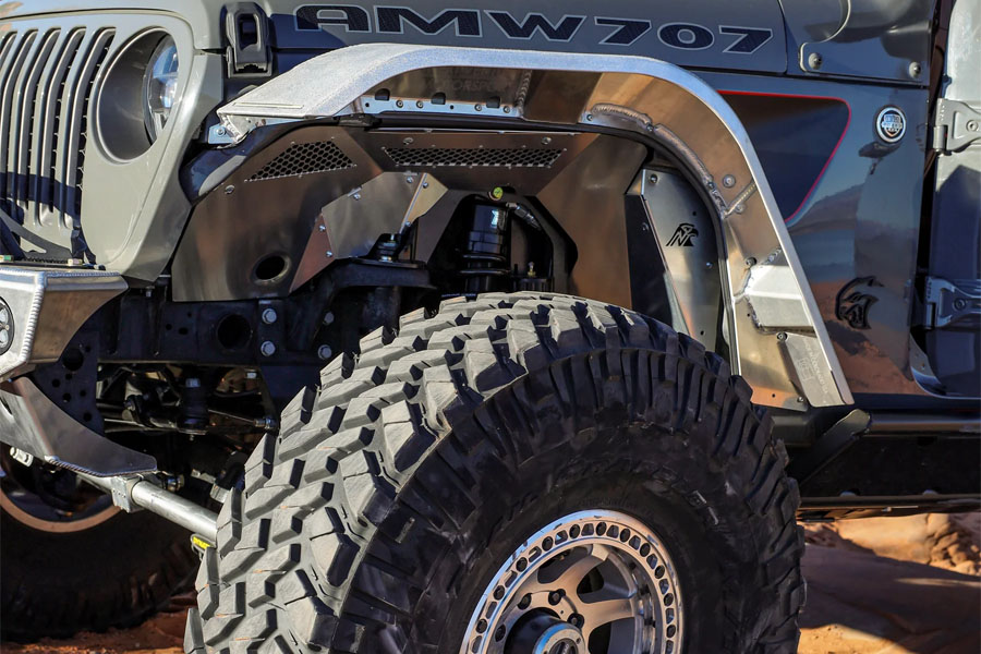 Next Venture Motorsports Aluminum Front Inner Fender Liners for Rock Krawler Coilover - Bare - JL 4XE