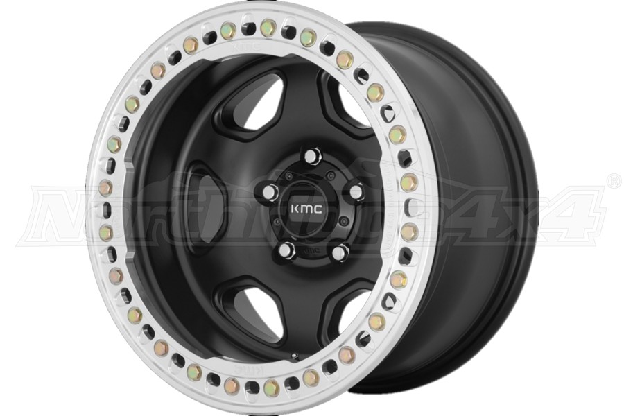 KMC Wheels K233 HEX Series Beadlock Wheel, 17x9 5x5 - Satin Black - JT/JL/JK
