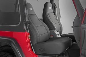 Rough Country Front and Rear Neoprene Seat Cover Kit - Black  - TJ 1997-02