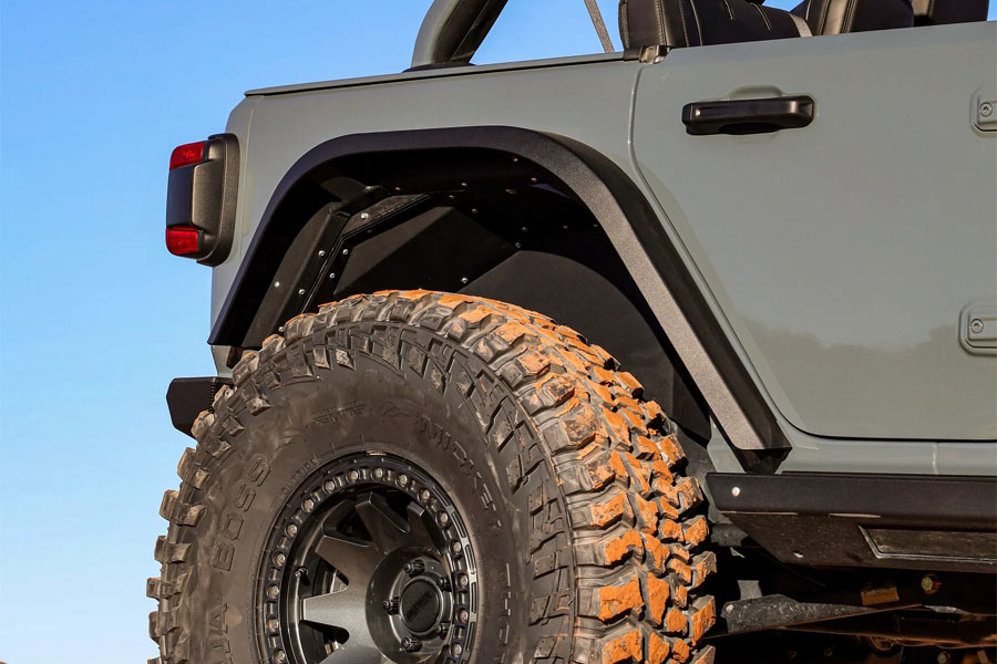 Next Venture Motorsports Aluminum High Line Rear Fender Flares - Mount w/o Corner Armor - JL 4Dr