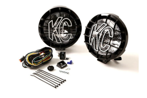KC HiLites 8in Rally 800 Halogen Pair Pack System Stainless Steel Housing Spread Pattern