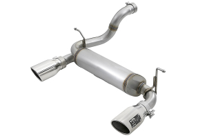 AFE Power Rebel Series 2-1/2in 409 Stainless Steel Axle-Back Exhaust System - JL 4dr  3.6L