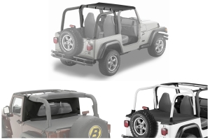 Bestop Extended Safari-Style Bikini Top Package - TJ 2003-06 w/ Factory Soft Top
