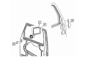 Mopar Side Mirror - Passenger Side - JK 2007-10