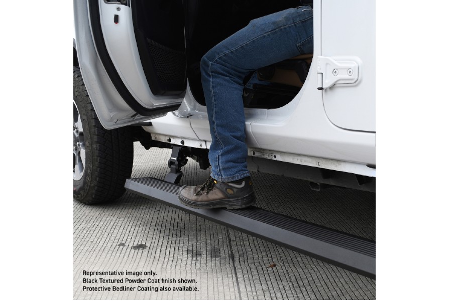 Go Rhino E-Board E1 Electric Running Board Kit, Textured Black, Cab Length - JK 2dr