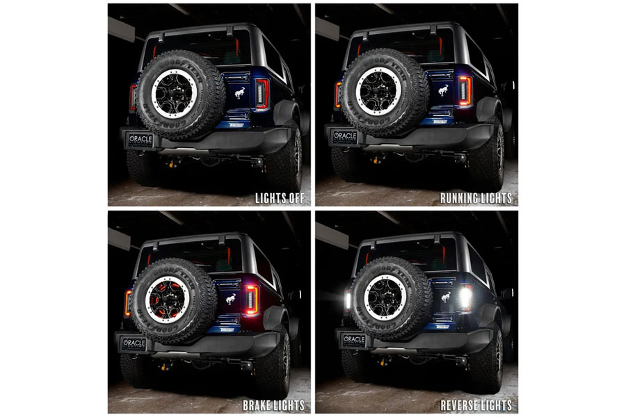 Oracle V2 Flush Mount LED Tail Lights w/ Standard Red Lens - Factory Halogen Tail Lights - Bronco 2021+