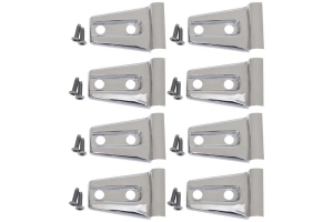 Kentrol 8-Pieces Door Hinge Overlays - Polished Silver  - JK 4Dr