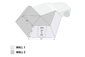 Overland Vehicle Systems Nomadic 270 LT Awning Wall, #2 - Passenger Side