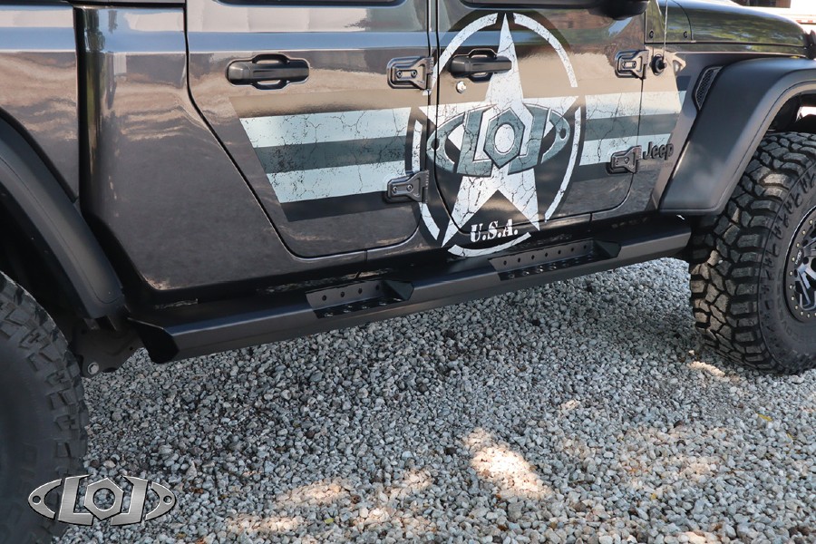 LOD Offroad Destroyer 4 Door Rocksliders, Black Texture, Box 1 - JT